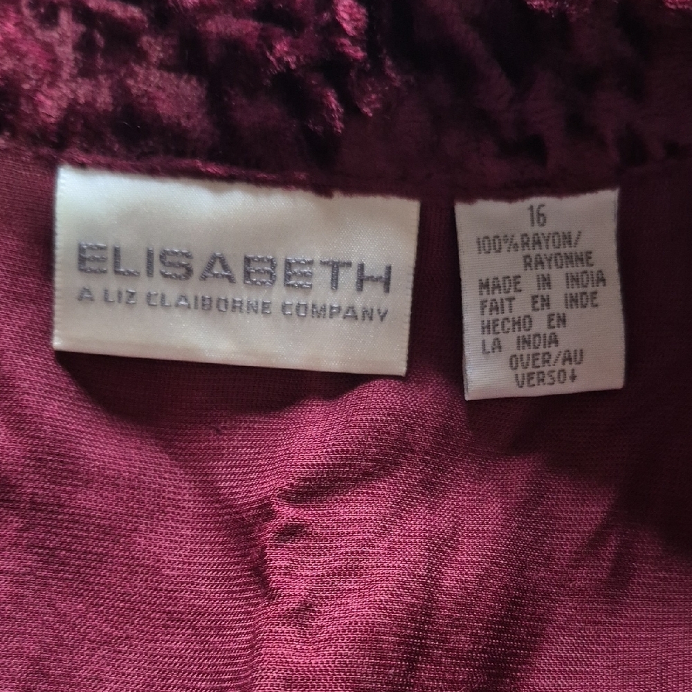 Liz Claiborne Deep Red Velvet Shirt - Picture 6 of 7
